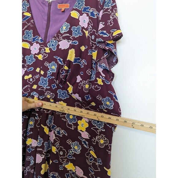 MODCLOTH Gallery Flattery Dress Womens Plus Size 4X Burgandy Floral Maxi Wedding - Picture 15 of 15